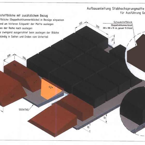 Neuwertige Stabhochsprungmatte günstig anzugeben